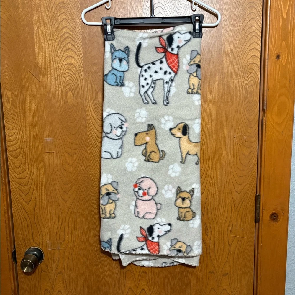 Cozy Dog Patterned Fleece Blanket